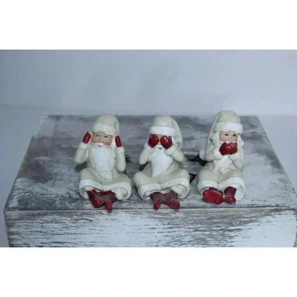 Creativeco-op Set of 3 Vintage Santas, Whimsical, Farmhouse BOHO Decor 3 " NWT - Picture 13 of 13
